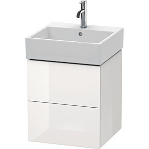 Duravit L-Cube Waschtisch-Unterschrank LC627408585 48,4 x 45,9 cm, weiß hochglanz, 2 Schubkästen, wandhängend