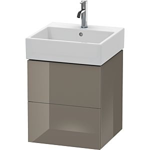 Duravit L-Cube Waschtisch-Unterschrank LC627408989 48,4 x 45,9 cm, flannel grey hochglanz, 2 Schubkästen, wandhängend