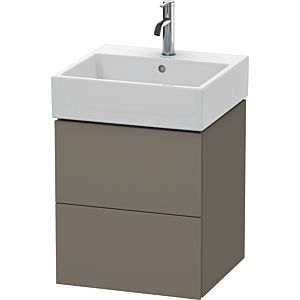 L-Cube Duravit vasque LC627409090 48,4 x 45,9 cm, finition gris flanelle satiné, 2 tiroirs, suspendu
