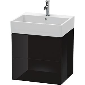 L-Cube Duravit vasque LC627504040 58,4x 45,9 cm, noir brillant, 2 tiroirs, suspendu