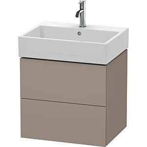L-Cube Duravit vasque LC627504343 58,4x 45,9 cm, basalte mat, 2 tiroirs, suspendu