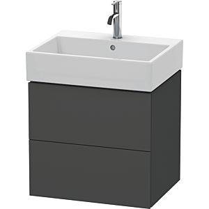 Duravit L-Cube vanity unit LC627504949 58.4x 45.9 cm, graphite matt, 2 drawers, wall-hung