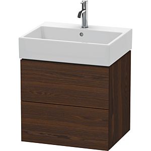 Duravit L-Cube vanity unit LC627506969 58.4x 45.9 cm, brushed walnut, 2 drawers, wall-hung