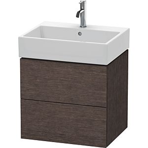 Duravit L-Cube vanity unit LC627507272 58.4x 45.9 cm, brushed dark oak, 2 drawers, wall-hung