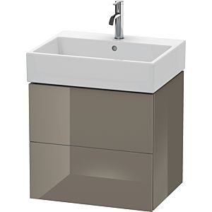 Duravit L-Cube vanity unit LC627508989 58.4x 45.9 cm, flannel gray high gloss, 2 drawers, wall-hung