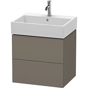 Duravit L-Cube vanity unit LC627509090 58.4x 45.9 cm, flannel gray, silk matt, 2 drawers, wall-hung