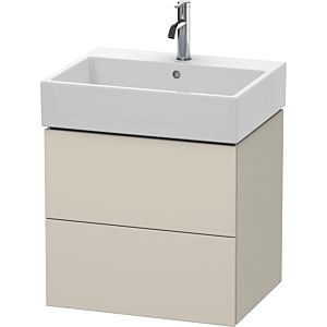 Duravit L-Cube vanity unit LC627509191 58.4x 45.9 cm, matt taupe, 2 drawers, wall-hung
