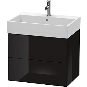 Duravit L-Cube vanity unit LC627604040 68.4 x 45.9 cm, black high gloss, 2 drawers, wall-hung