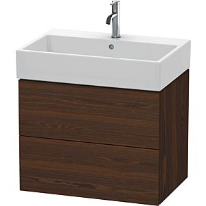 Duravit L-Cube vanity unit LC627606969 68.4 x 45.9 cm, brushed walnut, 2 drawers, wall-hung