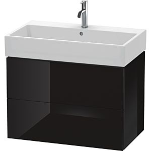 Duravit L-Cube vanity unit LC627704040 78.4x 45.9 cm, black high gloss, 2 drawers, wall-hung