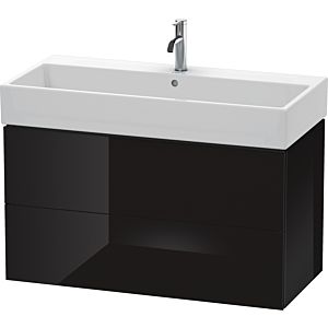 L-Cube Duravit vasque LC627804040 98,4x 45,9 cm, noir brillant, 2 tiroirs, suspendu