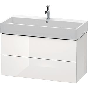 L-Cube Duravit vasque LC627808585 98,4x 45,9 cm, blanc brillant, 2 tiroirs, suspendu
