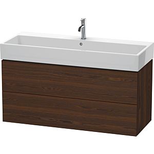 Duravit L-Cube Waschtisch-Unterschrank LC627906969 118,4x 45,9 cm, nussbaum gebürstet, 2 Schubkästen, wandhängend