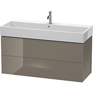 Duravit L-Cube Waschtisch-Unterschrank LC627908989 118,4x 45,9 cm, flannel grey hochglanz, 2 Schubkästen, wandhängend