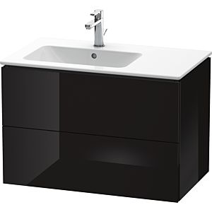 Duravit L-Cube meuble sous-vasque LC629104040 82x48,1x55cm, 2 tiroirs, lavabo à gauche, noir brillant