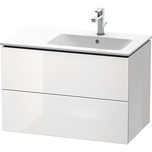 Meuble sous-vasque Duravit L-Cube LC629202222 82x48,1x55cm, 2 tiroirs, vasque à droite, brillant blanc