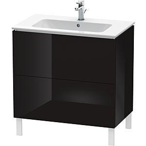 Duravit L-Cube Waschtisch-Unterschrank LC662604040 82 x 48,1 cm, schwarz hochglanz, 2 Auszüge, stehend