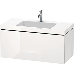 Duravit L-Cube vanity unit LC6918N2222 100 x 48 cm, without tap hole, white high gloss, 2000 pull-out