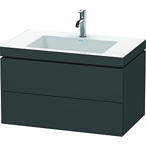 Duravit L-Cube Waschtisch-Unterschrank LC6927O4949 80 x 48 cm, 1 Hahnloch, graphit matt, 2 Schubkästen