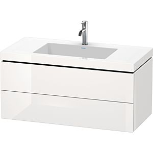 Duravit L-Cube Waschtisch-Unterschrank LC6928N1616 100 x 48 cm, ohne Hahnloch, Eiche schwarz, 2 Schubkästen