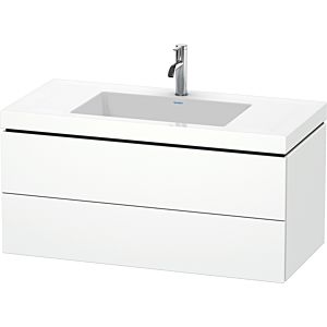 L-Cube Duravit vasque LC6928O1818 100 x 48 cm, trou pour robinet 2000 blanc mat, 2 tiroirs