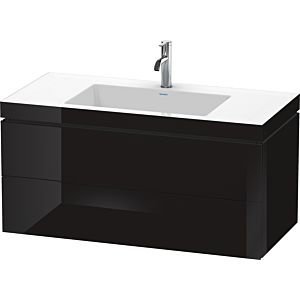 L-Cube Duravit vasque LC6928O4040 100 x 48 cm, 2000 , noir brillant, 2 tiroirs