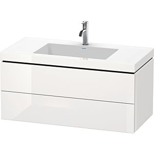 Duravit L-Cube vanity unit LC6928O8585 100 x 48 cm, 2000 tap hole, white high gloss, 2 drawers