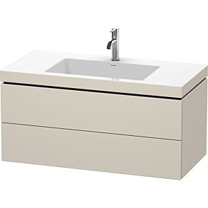 Duravit L-Cube vanity unit LC6928O9191 100 x 48 cm, 2000 tap hole, matt taupe, 2 drawers