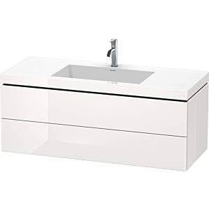 L-Cube Duravit vasque LC6929N6969 120 x 48 cm, sans trou pour robinet, noyer brossé, 2 tiroirs