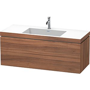 Duravit L-Cube Waschtisch-Unterschrank LC6929O7979 120 x 48 cm, 1 Hahnloch, nussbaum natur, 2 Schubkästen