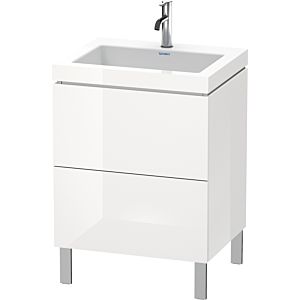 Duravit L-Cube vanity unit LC6936O8080 60 x48 cm, 2000 tap hole, graphite super matt, 2 pull-outs, floor-standing