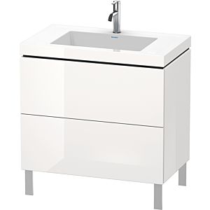 Duravit L-Cube Waschtisch-Unterschrank LC6937O8080 80 x 48 cm, 1 Hahnloch, graphit supermatt, 2 Auszüge, bodenstehend