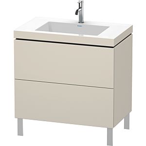 Duravit L-Cube vanity unit LC6937O9191 80 x 48 cm, 2000 tap hole, matt taupe, 2 pull-outs, floor-standing