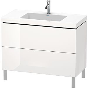 Duravit L-Cube vanity unit LC6938N8080 100 x 48 cm, without tap hole, graphite super matt, 2 pull-outs, floor-standing