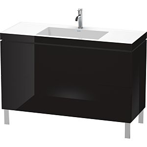 Duravit L-Cube Waschtisch-Unterschrank LC6939O4040 120 x 48 cm, 1 Hahnloch, schwarz hochglanz, 2 Auszüge, bodenstehend