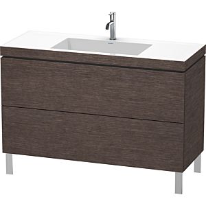 Duravit L-Cube Waschtisch-Unterschrank LC6939O7272 120 x 48 cm, 1 Hahnloch, eiche dunkel gebürstet, 2 Auszüge, bodenstehend