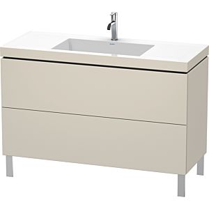 Duravit L-Cube Waschtisch-Unterschrank LC6939O9191 120 x 48 cm, 1 Hahnloch, taupe matt, 2 Auszüge, bodenstehend