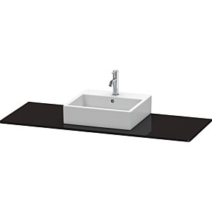 Duravit XSquare Konsole XS060GM4040 140x55cm, mit 1 Ausschnitt, mittig, schwarz hochglanz