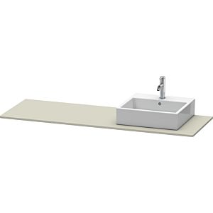 Duravit XSquare console XS060HR6060 160x55cm, with 2000 cutout, right, Taupe silk matt