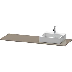 Duravit console XSquare XS060HR8989 160x55cm, avec découpe 2000 , droite, flanelle gris brillant