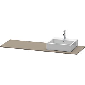 Duravit XSquare console XS060HR9090 160x55cm, with 2000 cut-out, right, flannel gray silk matt