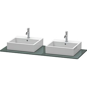 Duravit XSquare console XS063GB3838 140x55cm, avec deux découpes, Dolomiti Grey brillant
