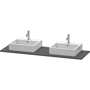 Duravit XSquare Konsole XS063HB4949 160x55cm, mit zwei Ausschnitten, Graphit matt