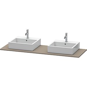 Duravit XSquare Konsole XS063HB9090 160x55cm, mit zwei Ausschnitten, Flannel Grey seidenmatt
