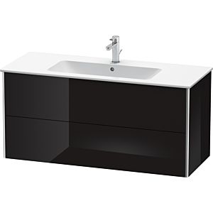 Duravit XSquare Waschtisch-Unterschrank XS417404040 121x56x47,8cm, 2 Schubkästen, schwarz hochglanz