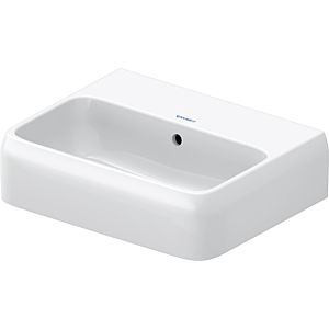 Duravit Qatego Handwaschbecken 0746452060 45x35cm, ohne Hahnloch, mit Überlauf, Hahnlochbank, weiß Hochglanz HygieneGlaze