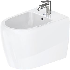 Bidet sur pied Duravit Collection 2263100000, 39 x 60 cm, avec trou de robinetterie, trop-plein et plateforme pour robinetterie, blanc brillant.