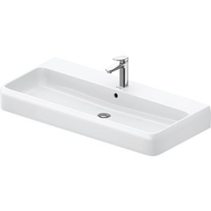 Duravit Qatego vasque à poser 2382100027 100 x 47 cm, blanc brillant, avec trou pour robinetterie, trop-plein, banque de trous pour robinetterie, rectifié