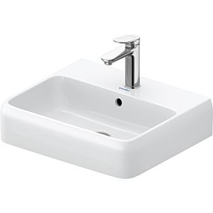 Duravit Qatego vasque à poser 2382500027 50 x 42 cm, blanc brillant, avec trou pour robinetterie, trop-plein, banque de trous pour robinetterie, rectifié