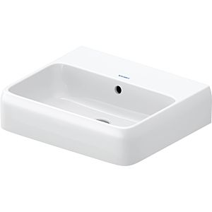 Duravit Qatego Waschtisch 2382502060 50 x 42 cm, weiß Hochglanz HygieneGlaze, ohne Hahnloch, mit Überlauf, Hahnlochbank